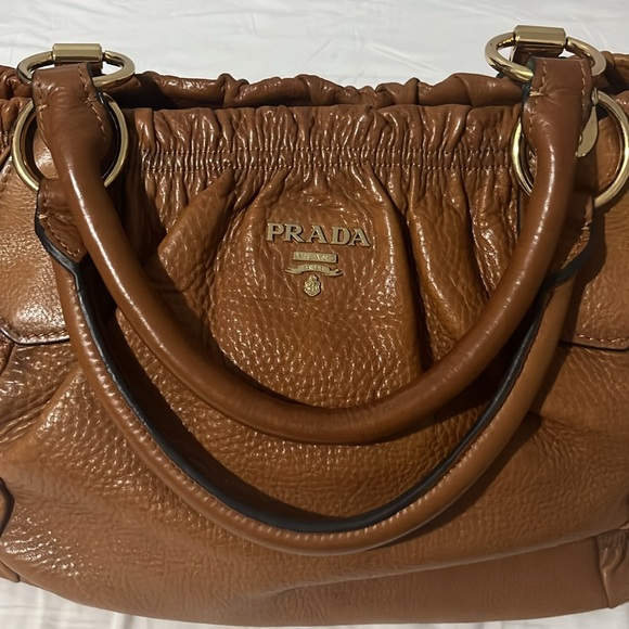 Prada Satchel Bag in British Tan color - Picture 10 of 12